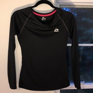 Black tight long sleeve workout shirt